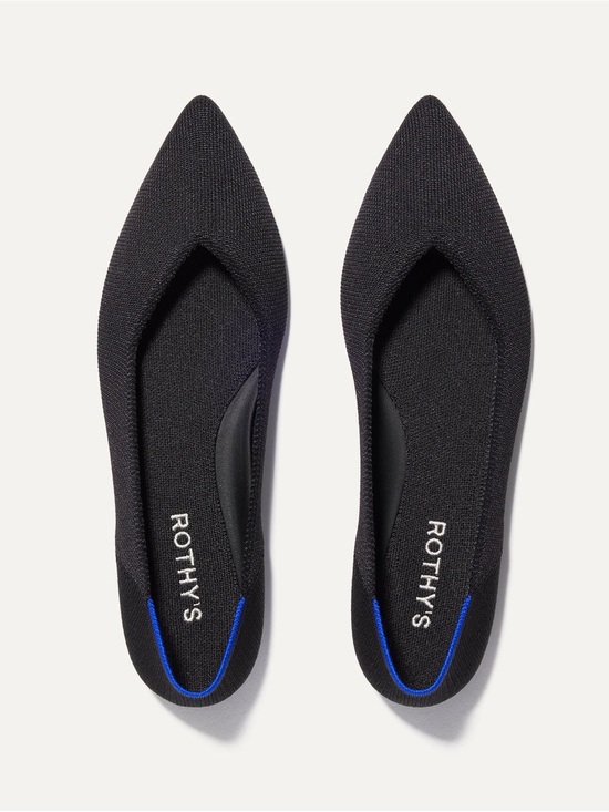 Rothy's Shoes - ROTHYS The Point II $155 Black Blue Accent Knit Wide Size 13
